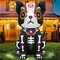 6 Ft Day of The Dead Inflatables Sugar Skull Dog Halloween Skull Decorations,